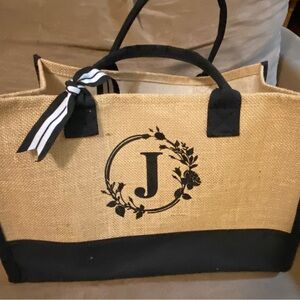 Elegant Black and Tan Tote Bag